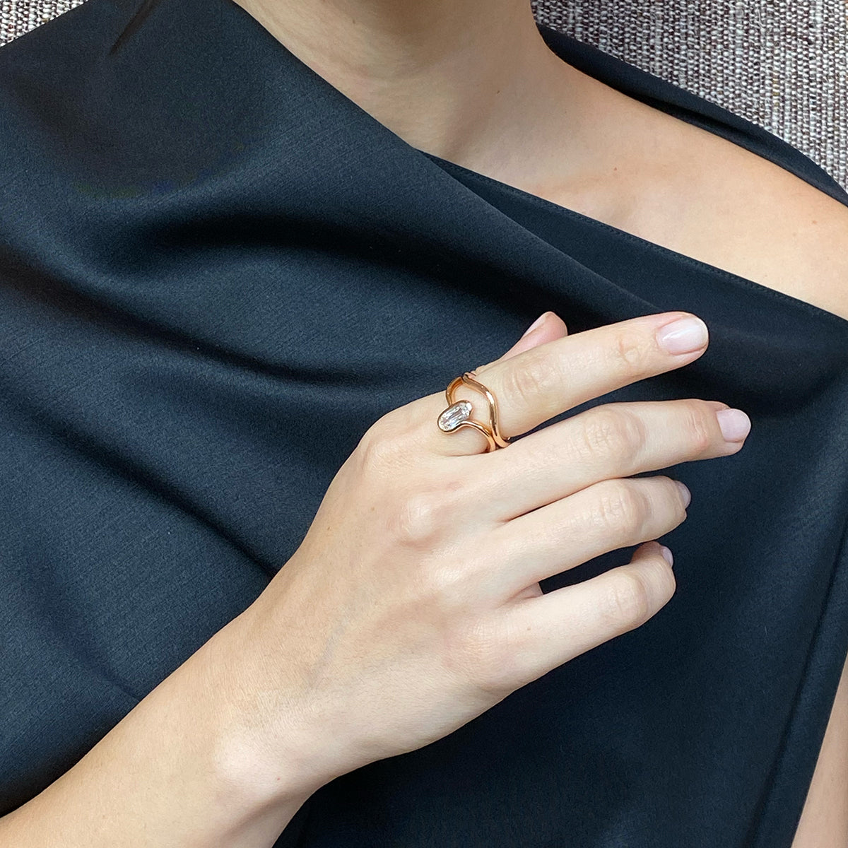 Twist & Tie Oval Solitaire Ring