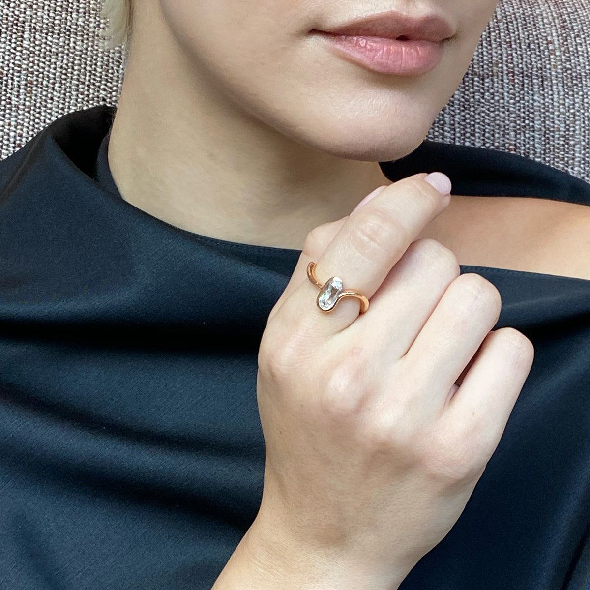 Twist & Tie Oval Solitaire Ring