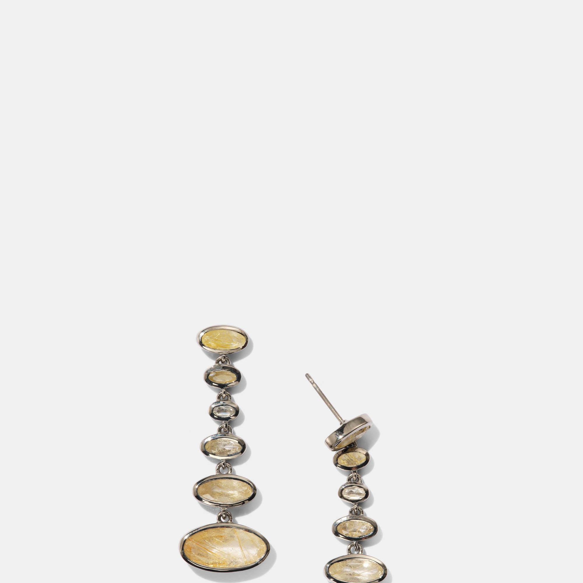 Vase Earrings - Rutilated Quartz