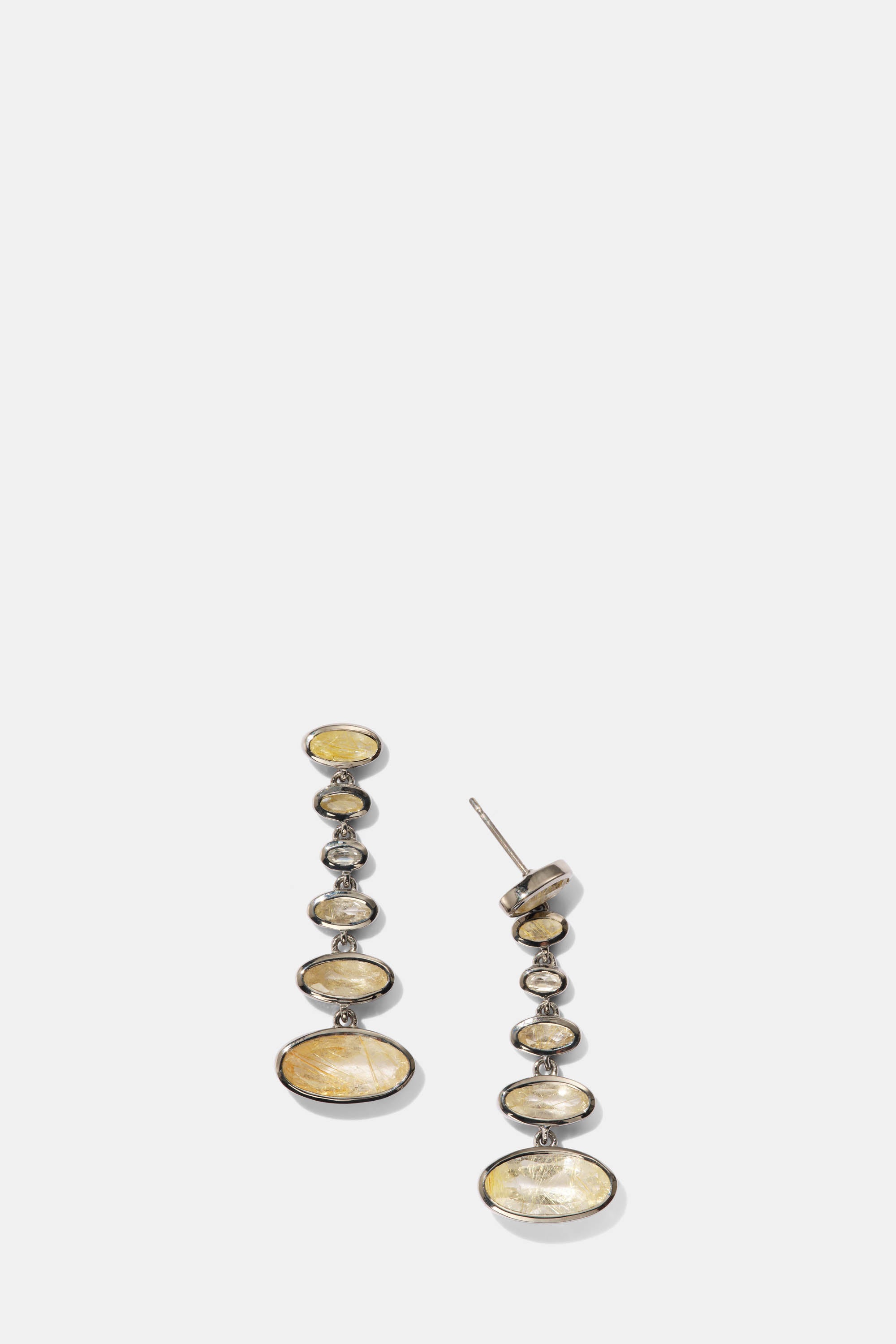 Vase Earrings - Rutilated Quartz