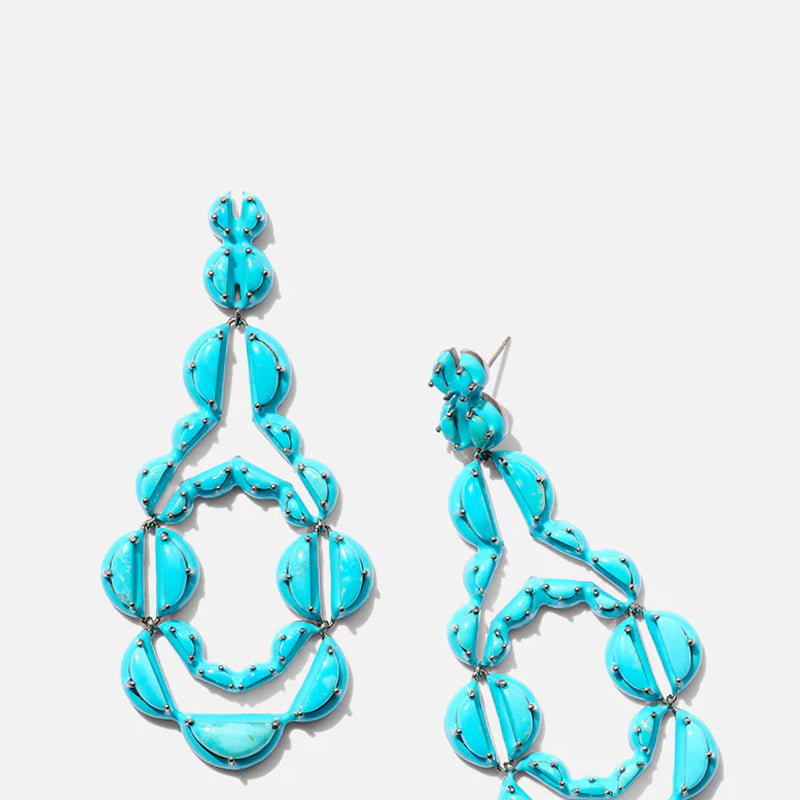 Vienna Turquoise Enameled Earrings - Turquoise