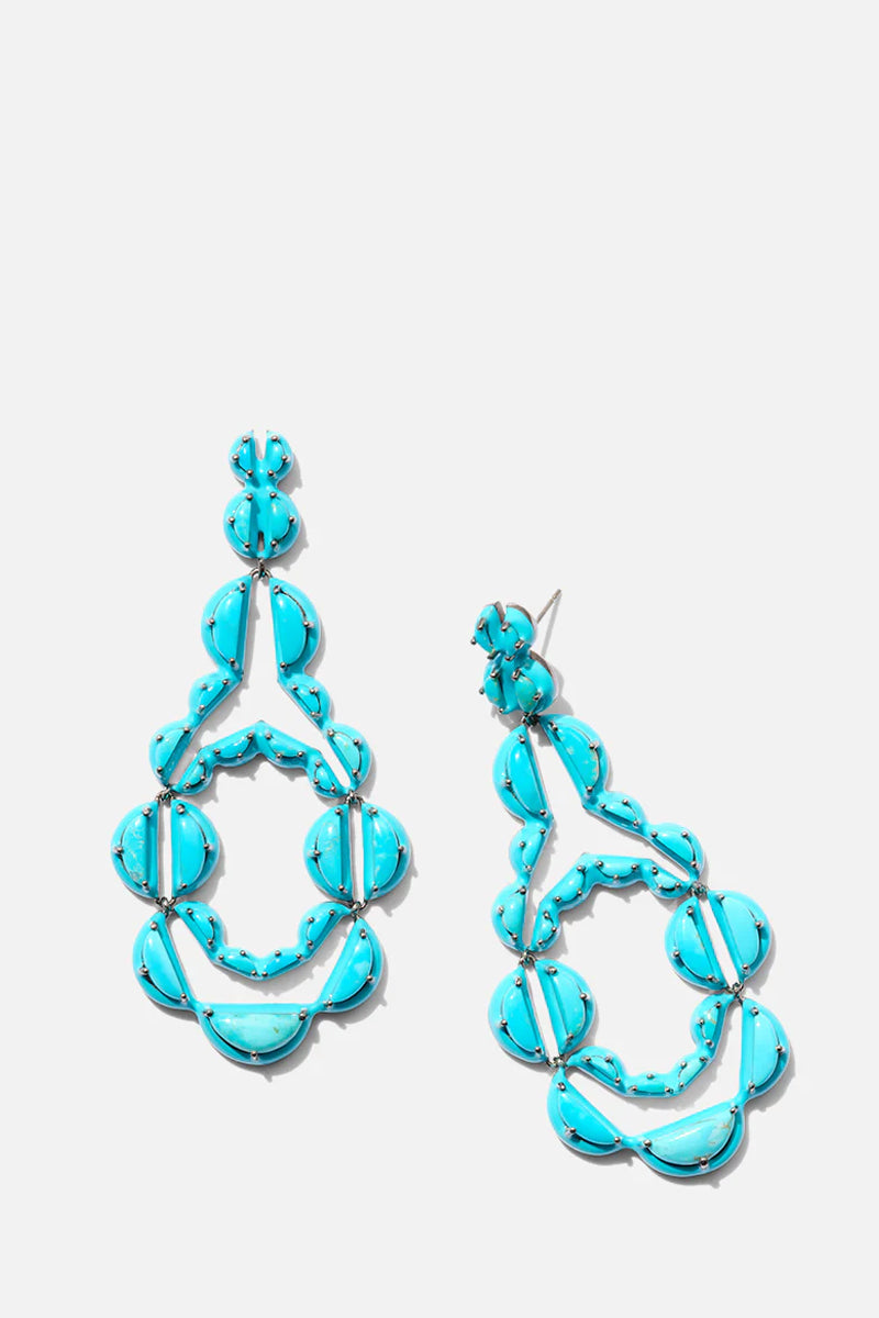 Vienna Turquoise Enameled Earrings - Turquoise