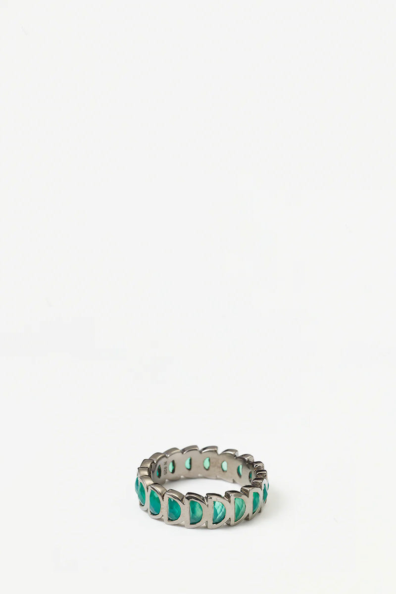 Worm Band Ring - Green Onyx